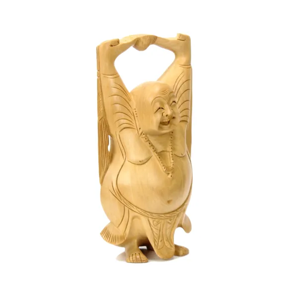 Wooden_laughing_Buddha_8_Inch_and_Wooden_pen_stand_4_Inch