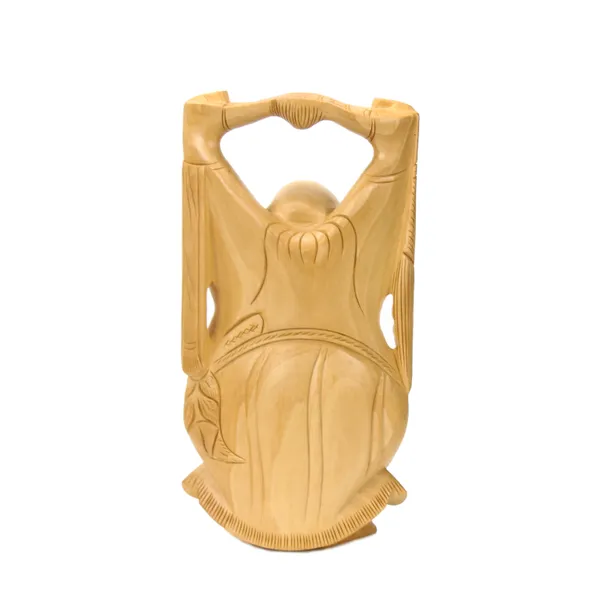 Wooden_laughing_Buddha_8_Inch_and_Wooden_pen_stand_4_Inch