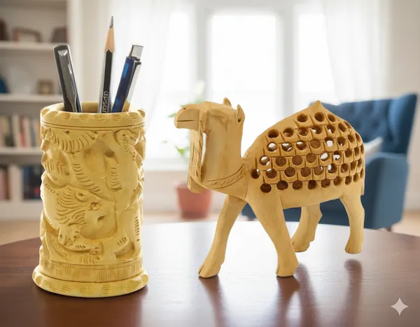 Wooden_pens_stand_4_Inch_and_camel_Jali_4_Inch