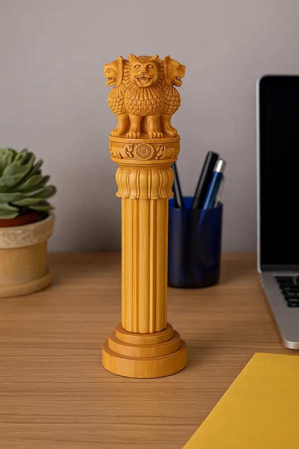 Handicraft_Wooden_Natural_Ashok_Stambh/Pillar_For_Office