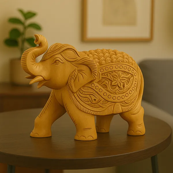 Handcrafted_Wooden_Uptrunk_Elephant_Showpiece_|_For_Home/Office_Decor_|_12.5L_x_6W_x_8H_Centimeters