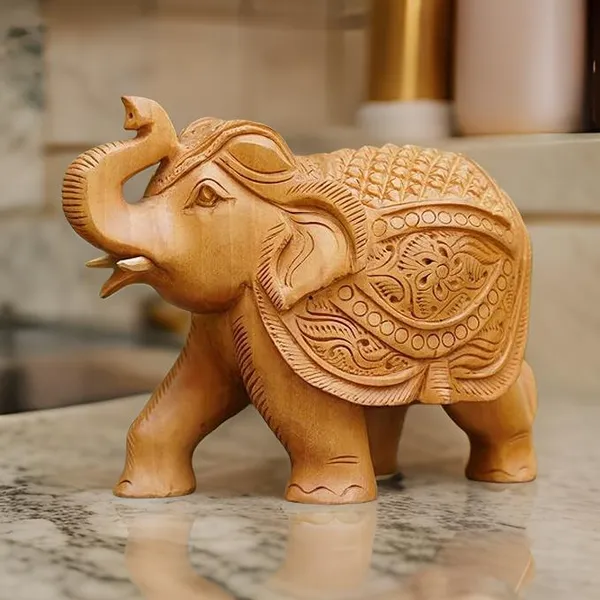 Wooden_Uptrunk_Elephant_Show_Piece_|_For_Home/Office_Decor_|_12.5L_x_6W_x_8H_Centimeters