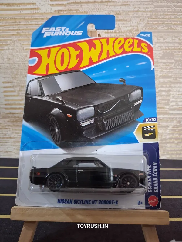 Hot_Wheels_1:64_Scale_NISSAN_SKYLINE_HT_2000GT-X_SCREEN_TIME_10/10_BLACK_244/250_(TRASURE_HUNT)