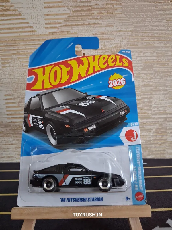 Hot_Wheels_1:64_Scale_88_MITSUBISHI_STARION_HW_J_IMPORTS_8/10_BLACK_177/250