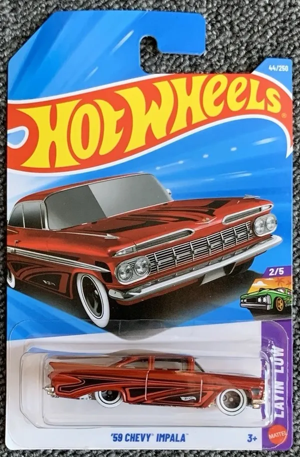 Hot_Wheels_1:64_59_CHEVY_IMPALA_LAYIN'_LOW_2/5_RED_44/250