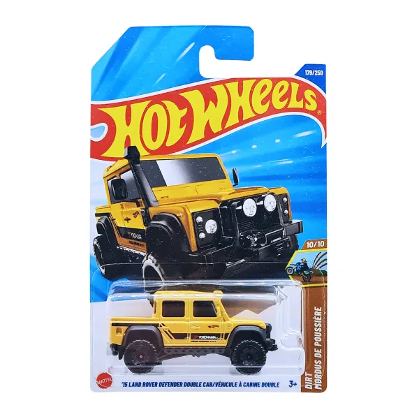 Hot_Wheels_1:64_Scale_15_LAND_ROVER_DEFENDER_DOUBLE_CAB_DIRT_10/10_YELLOW_179/250