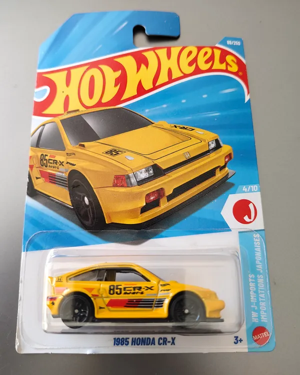 Hot_Wheels_1:64_Scale_1985_HONDA_CR-X_HW_J-IMPORTS_4/10_YELLOW_89/250