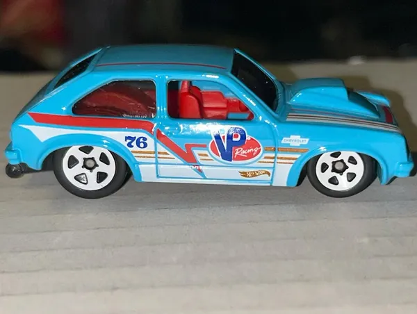 Hot_Wheels_1:64_Scale_76_CHEVY_CHEVETTE_DRAG_RACERS_1/10_BLUE_76/250_
