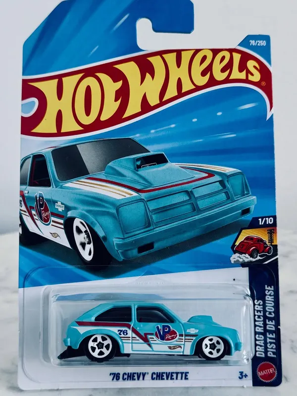 Hot_Wheels_1:64_Scale_76_CHEVY_CHEVETTE_DRAG_RACERS_1/10_BLUE_76/250_
