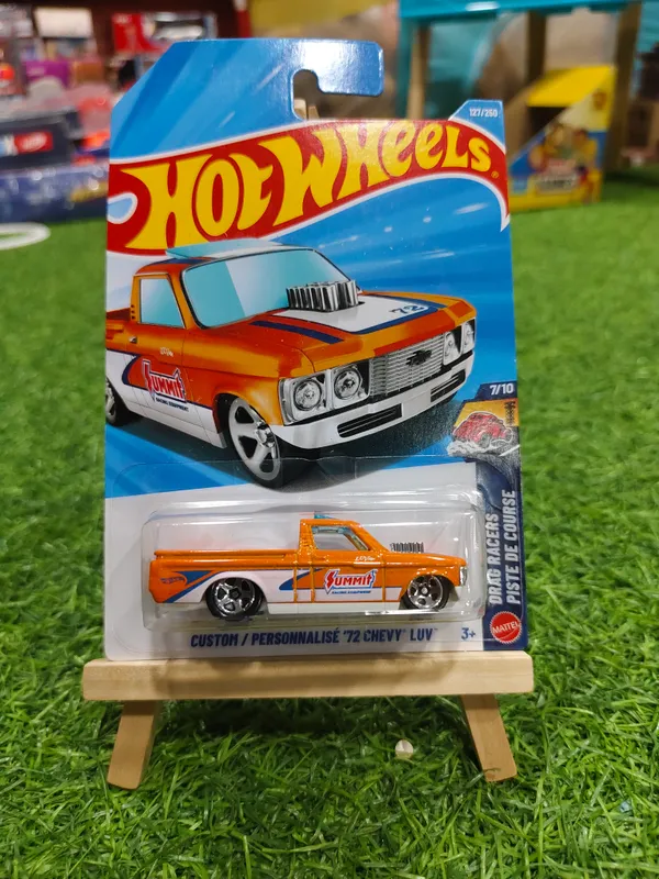 Hot_Wheels_1:64_Scale_CUSTOM_72_CHEVY_LUV_DRAG_RACERS_7/10_ORANGE_127/250
