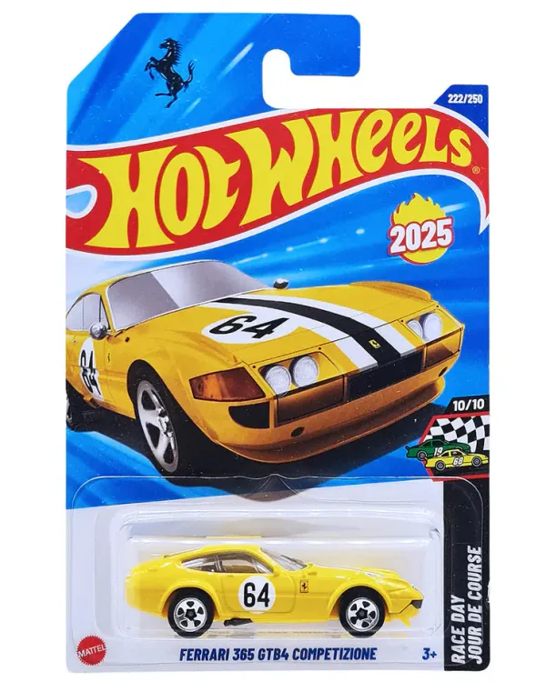Hot_Wheels_1:64_Scale_FERRARI_365_GTB4_COMPETIZIONE_RACE_DAY_10/10_YELLOW_222/250