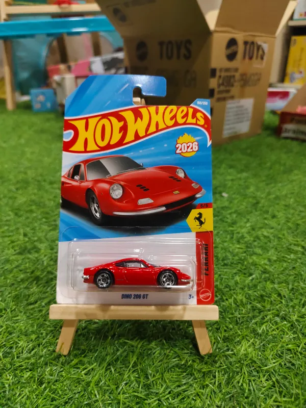 Hot_Wheels_1:64_Scale_FERRARI_DINO_206_GT_FERRARI_5/5_RED_150/250