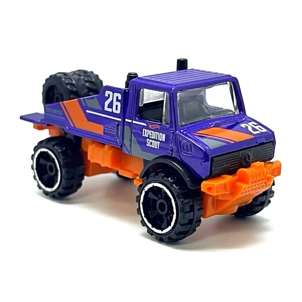 Hot_Wheels_1:64_Scale_MERCEDES-BENZ_UNIMOG_1300L_TRUCKIN_ALONG_4/5_BLUE_64/250_(IMPORTED)