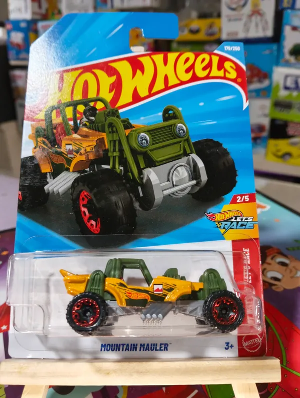 Hot_Wheels_1:64_Scale_MOUNTAIN_MAULER_HOT_WHEELS_LETS_RACE_1/10_YELLOW_179/250