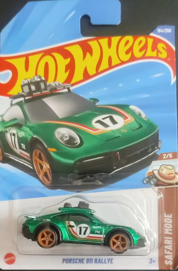 Hot_Wheels_1:64_Scale_PORSCHE_911_RALLYE_SAFARI_MODE_2/5_GREEN_154/250_(IMPORTED)