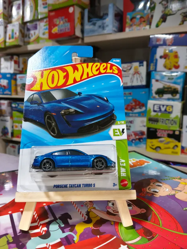 Hot_Wheels_1:64_Scale_PORSCHE_TAYCAN_TURBO_S_HW_EV_3/10_BLUE_34/250