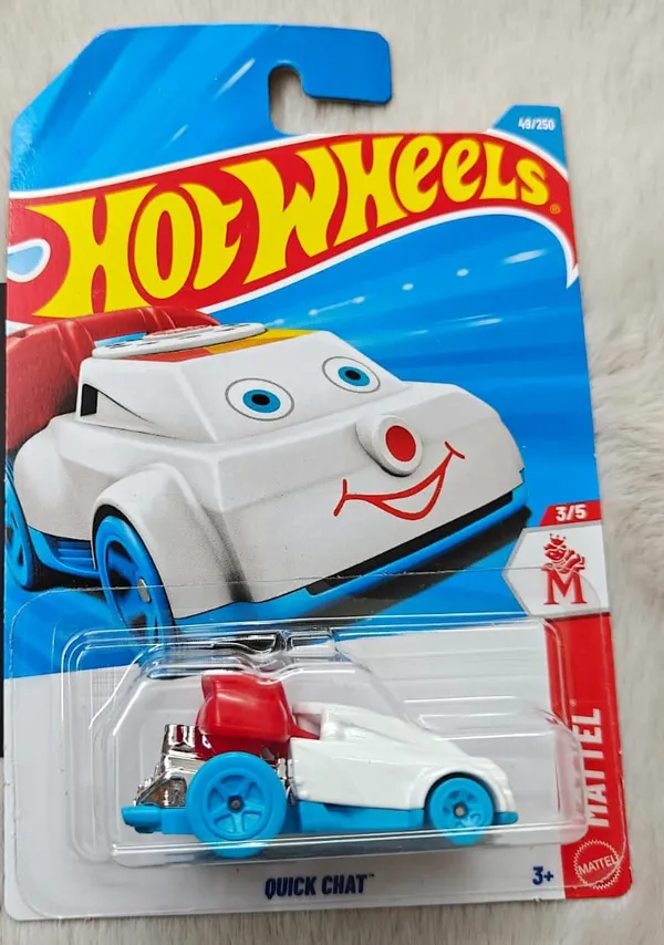 Hot_Wheels_1:64_Scale_QUICK_CHAT_MATTEL_3/5_WHITE_49/250_(IMPORTED)