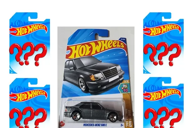Hot_Wheels_MERCEDES-BENZ_500_E_Gray_+_1_RANDOM_MAINLINE_+_3_RANDOM_FANTASY_CARS_COMBO