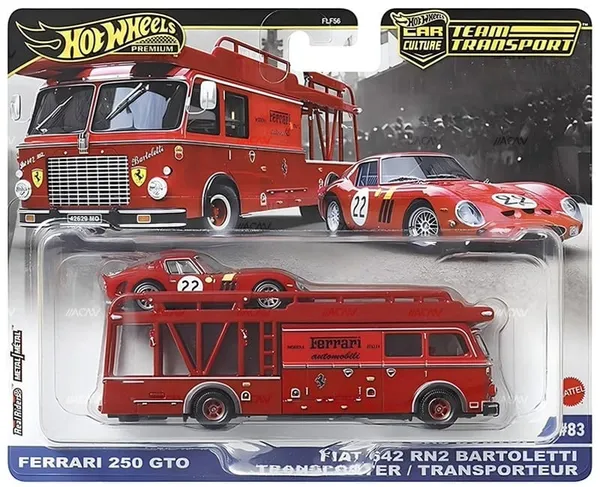 Hot_Wheels_Premium_1:64_Scale_Model_Car_Culture_Team_Transport_FERRARI_250_GTO_WITH_FIAT_642_RN2_BARTOLETTI__TRANSPORTER_#83_RED_(IMPORTED)