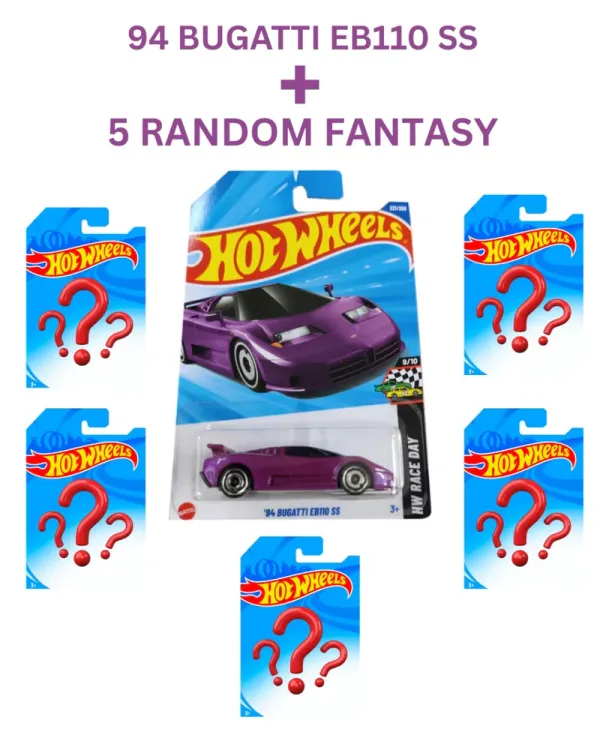 Hot_Wheels_'94_Bugatti_EB110_SS_Plus_5_Random_Fantasy_Cars_Combo
