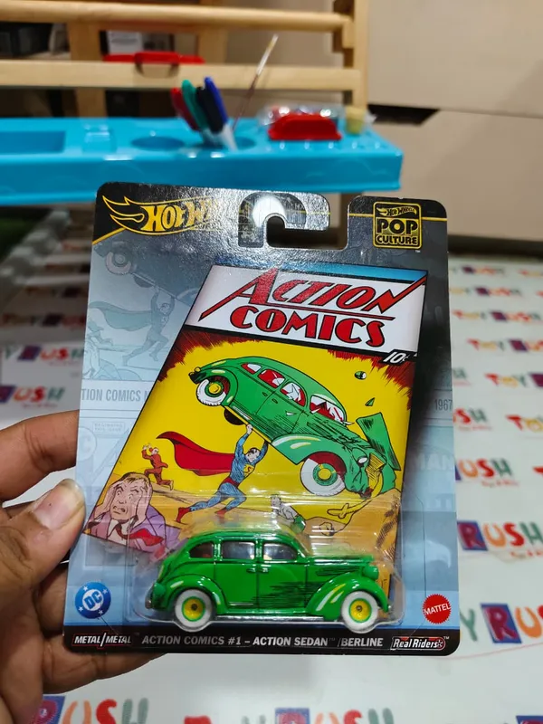Hotwheels_Premium_1:64_Scale_ACTION_COMIC_#1_ACTION_SEDAN_DC__POP_culture_2025_HVJ50