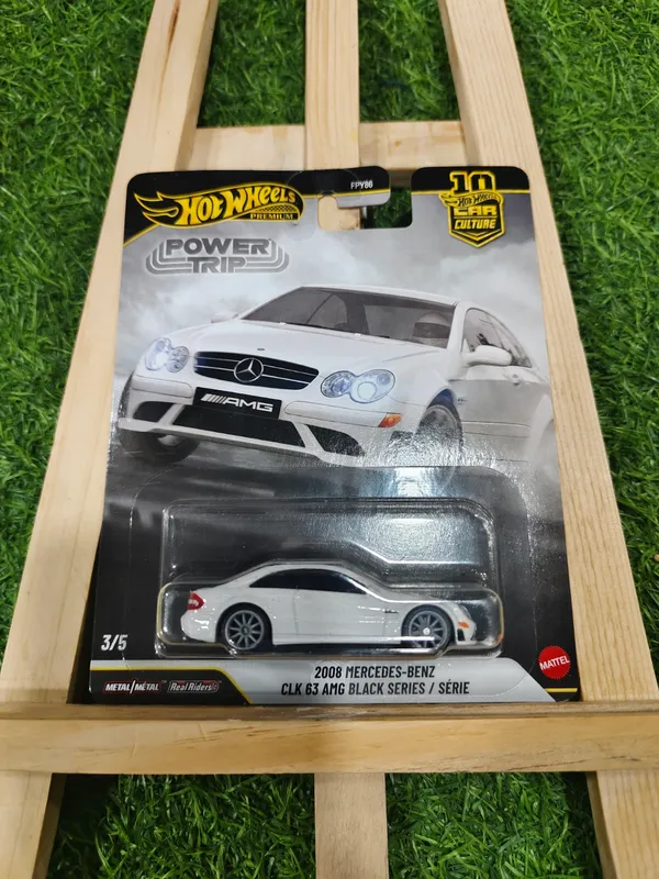 Hotwheels_Premium_1:64_Scale_2008_MERCEDES_BENZ_CLK_63_AMG_BLACK_SERIES_CAR_CULTURE_2026_POWER_TRIP_3/5_JKF29_WHITE