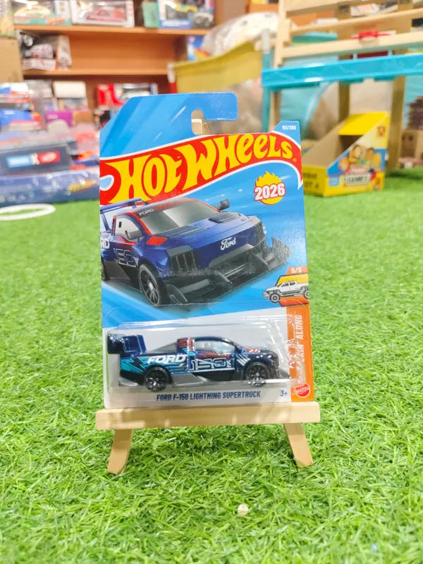 Hot_Wheels_1:64_Scale_FORD_F-150_LIGHTNING_SUPERTRUCK_TRUCKIN_ALONG_5/5_BLUE_151/250