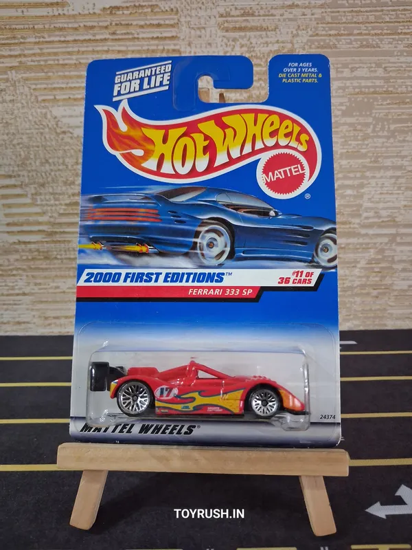 Hot_Wheels_1:64_Scale_FERRARI_333_SP_2000_FIRST_EDITION_RED_11/36_(USA_IMPORTED)_GFL_CARD