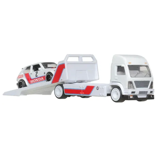 HotWheels_Premium_1:64_Scale_Model_Car_Culture_Team_Transport_'73_Honda_Civic_Custom_Aero_Lift_#80_White