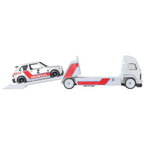 HotWheels_Premium_1:64_Scale_Model_Car_Culture_Team_Transport_'73_Honda_Civic_Custom_Aero_Lift_#80_White