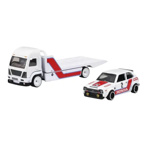 HotWheels_Premium_1:64_Scale_Model_Car_Culture_Team_Transport_'73_Honda_Civic_Custom_Aero_Lift_#80_White