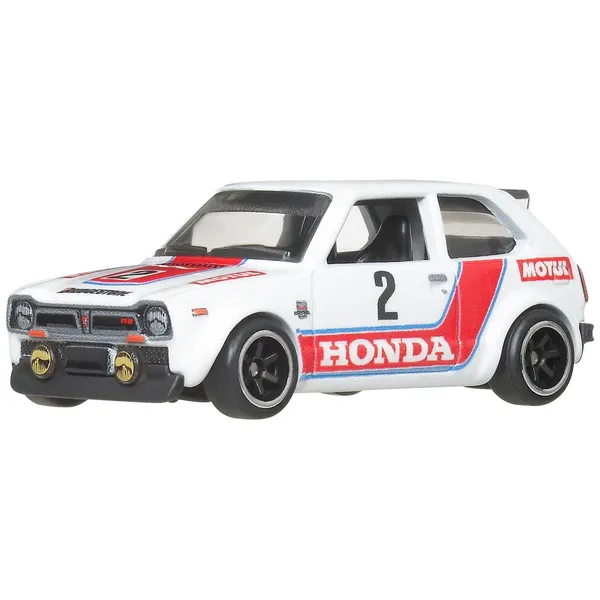 HotWheels_Premium_1:64_Scale_Model_Car_Culture_Team_Transport_'73_Honda_Civic_Custom_Aero_Lift_#80_White