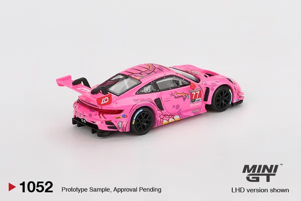 MINI_GT_1:64_Porsche_911_GT3_R_#77_AO_Racing_2024_IMSA_Road_America_PINK_MGT_1052