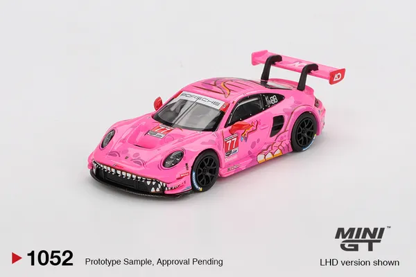 MINI_GT_1:64_Porsche_911_GT3_R_#77_AO_Racing_2024_IMSA_Road_America_PINK_MGT_1052