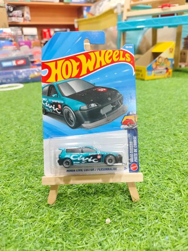 Hot_Wheels_1:64_Scale__HONDA_CIVIC_CUSTOM_DRAG_RACERS_8/10_BLUE_159/250