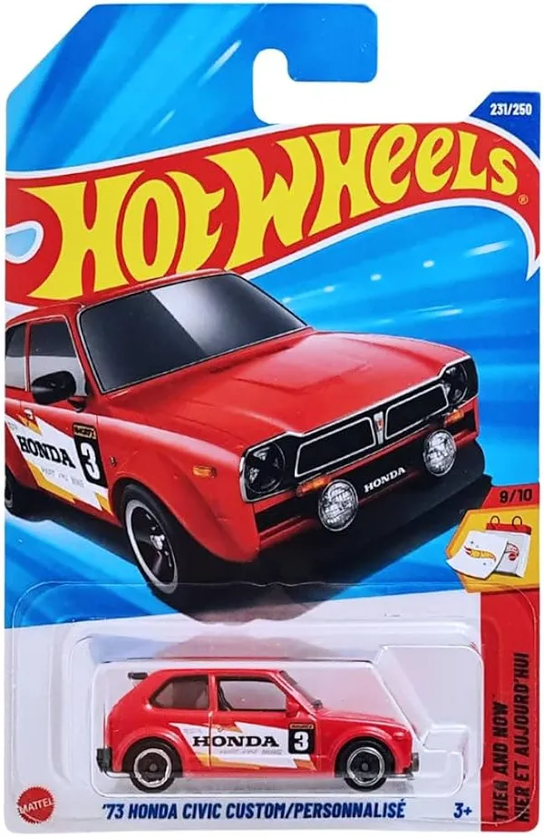 Hot_Wheels_1:64_Scale_'73_HONDA_CIVIC_CUSTOM_/_PERSONNALISE_Then_And_Now_9/10_Red_231/250