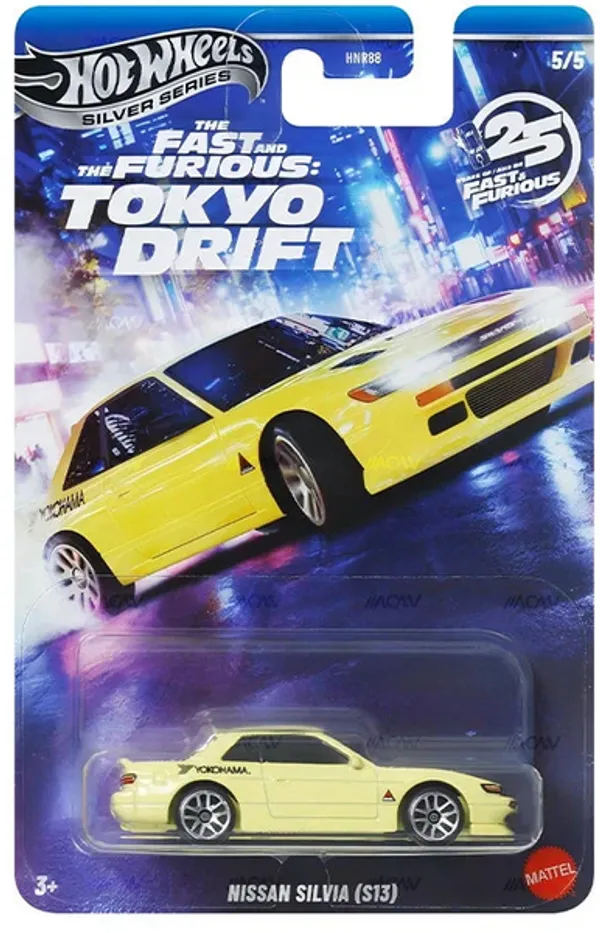 HotWheels_1:64_Scale_SILVER_SERIES_TOKYO_DRIFT_NISSAN_SILVIA_(S13)_5/5_JKX09