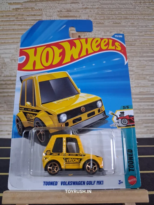 Hot_Wheels_1:64_Scale_TOONED_VOLKSWAGEN_GOLF_MK1_TOONED_3/5_YELLOW_172/250