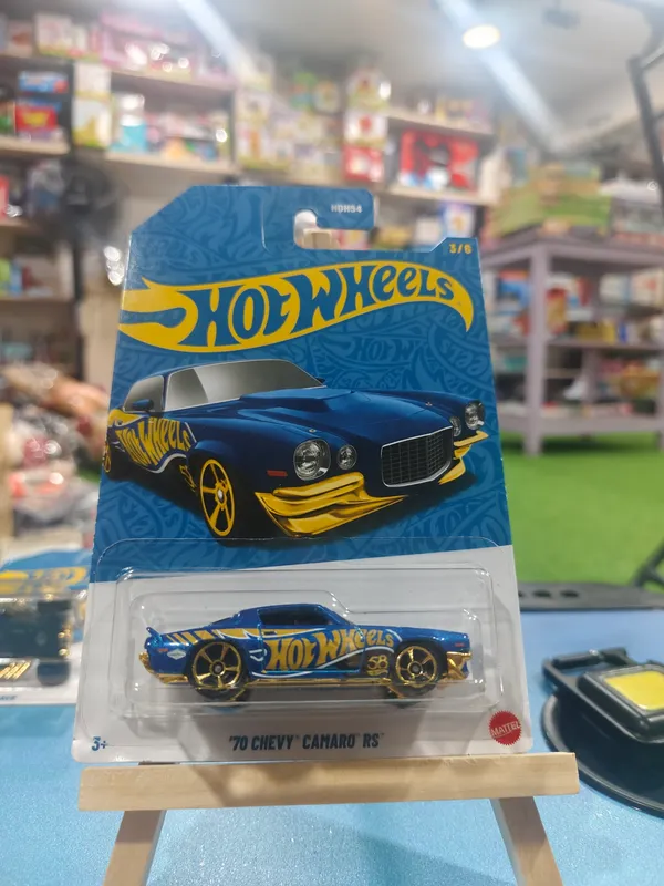 Hot_Wheels_1:64_Scale_70_CHEVY_CAMERO_RS_58th_Anniversary_JKX83_BLUE_AND_GOLD_3/6