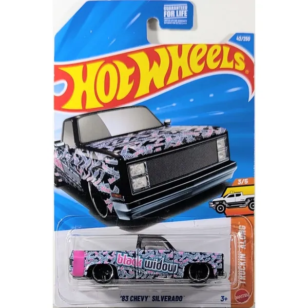 Hot_Wheels_1:64_Scale_83_CHEVY_SILVERADO_TRUCKIN_ALONG_3/5_BLACK_42/250_(IMPORTED)