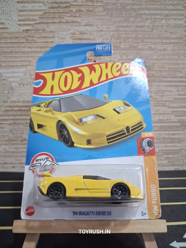 Hot_Wheels_1:64_Scale_94_BUGATTI_EB110_SS_HW_TURBO_5/10_YELLOW_45/250_(USA_IMPORTED)