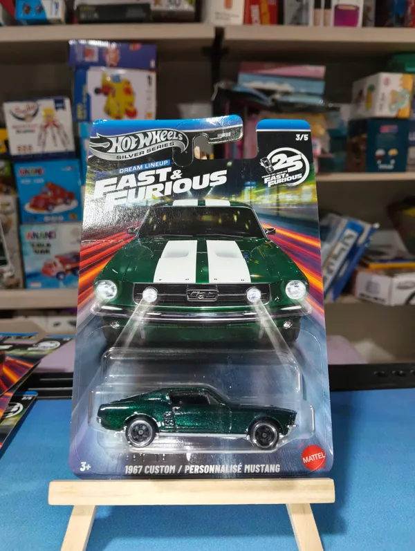 Hotwheels_1:64_Silver_Series_FAST_&_FURIOUS_DREAM_LINEUP_1967_CUSTOM_MUSTANG_3/5_JNK49_GREEN_(IMPORTED)