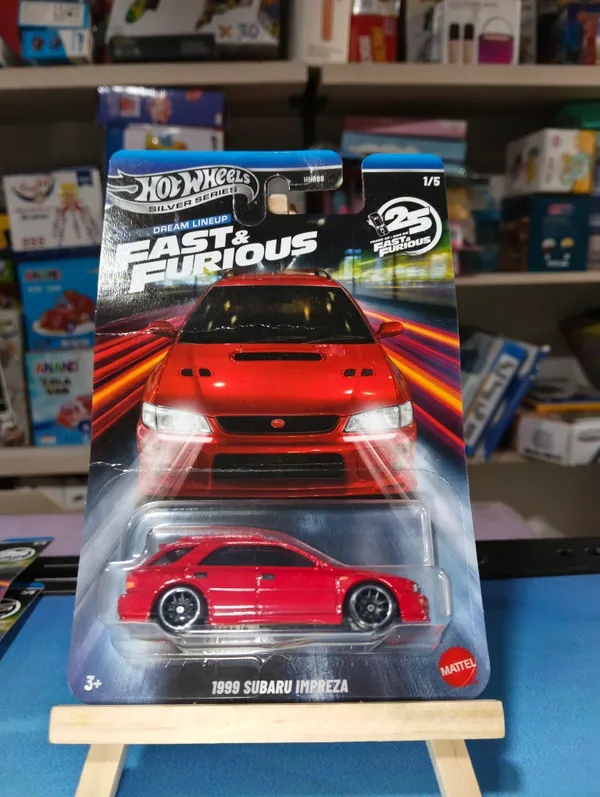 Hotwheels_1:64_Silver_Series_FAST_&_FURIOUS_DREAM_LINEUP_1999_SUBARU_IMPREZA_1/5_JKX10_RED_(IMPORTED)