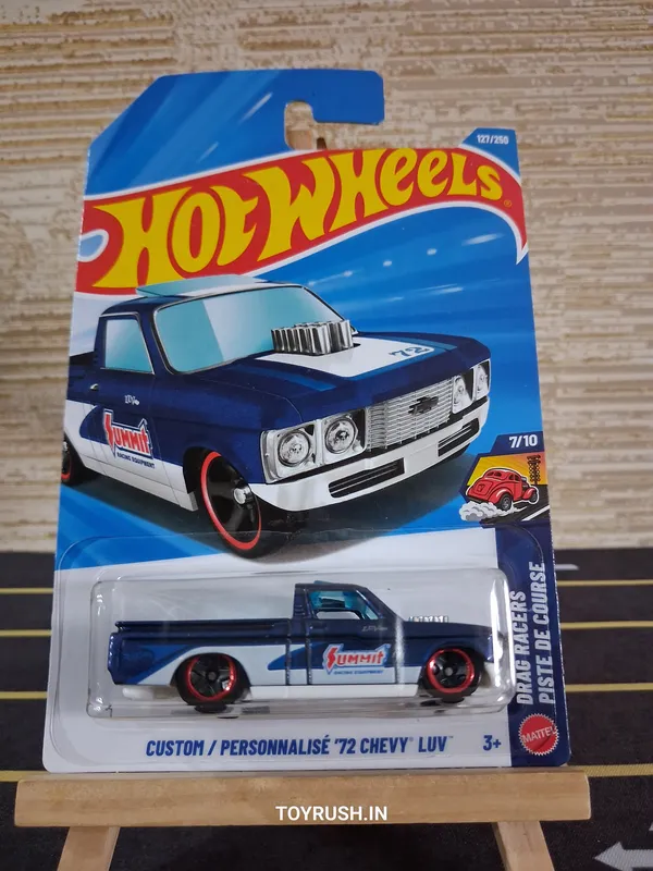 Hot_Wheels_1:64_Scale_CUSTOM_72_CHEVY_LUV_DRAG_RACERS_7/10_BLUE_127/250