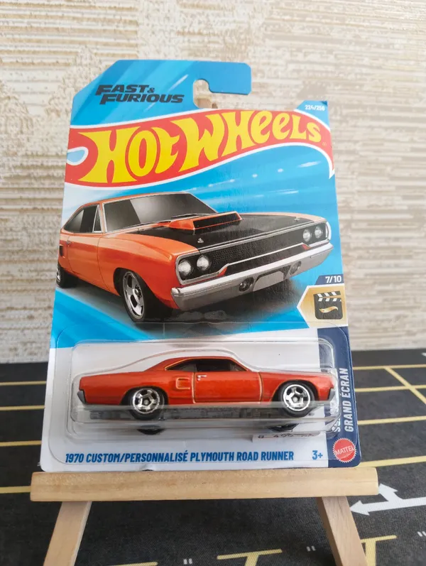 Hot_wheels_1:64_SCALE_1970_CUSTOM_PLYMOUTH_ROAD_RUNNER_SCREEN_TIME_7/10_ORANGE_224/250
