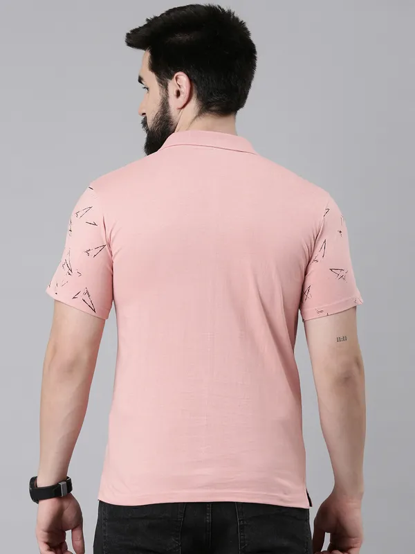 Pink_Polo_Neck_Printed_Pure_Cotton_Tshirt_For_Men