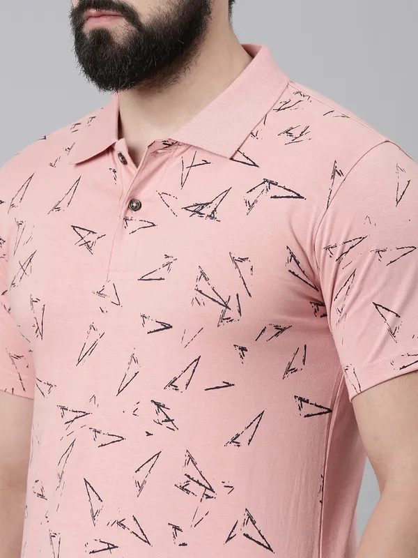 Pink_Polo_Neck_Printed_Pure_Cotton_Tshirt_For_Men
