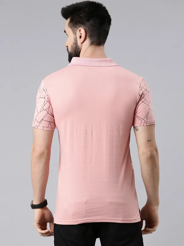 Pink_Printed_Pure_Cotton_Half_Sleeve_Casual_Tshirt_For_Men