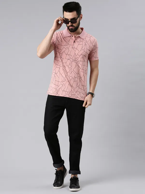 Pink_Printed_Pure_Cotton_Half_Sleeve_Casual_Tshirt_For_Men