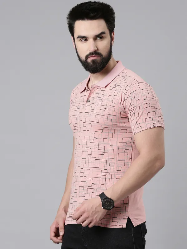 Pink_Polo_Neck_Printed_Pure_Cotton_Tshirt_For_Men